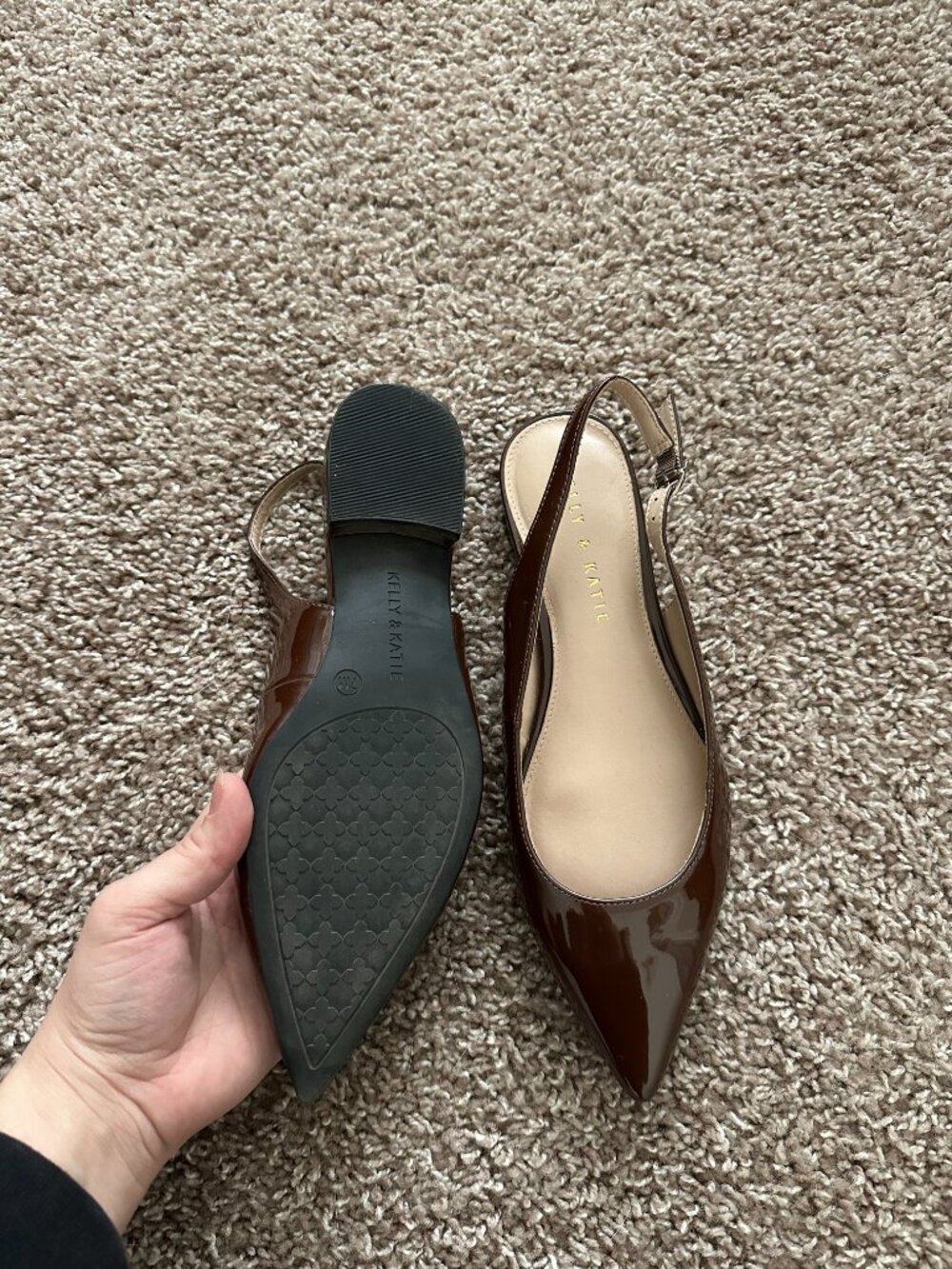 Chocolate Brown Slingbacks - Size 7 - Picture 3 of 5